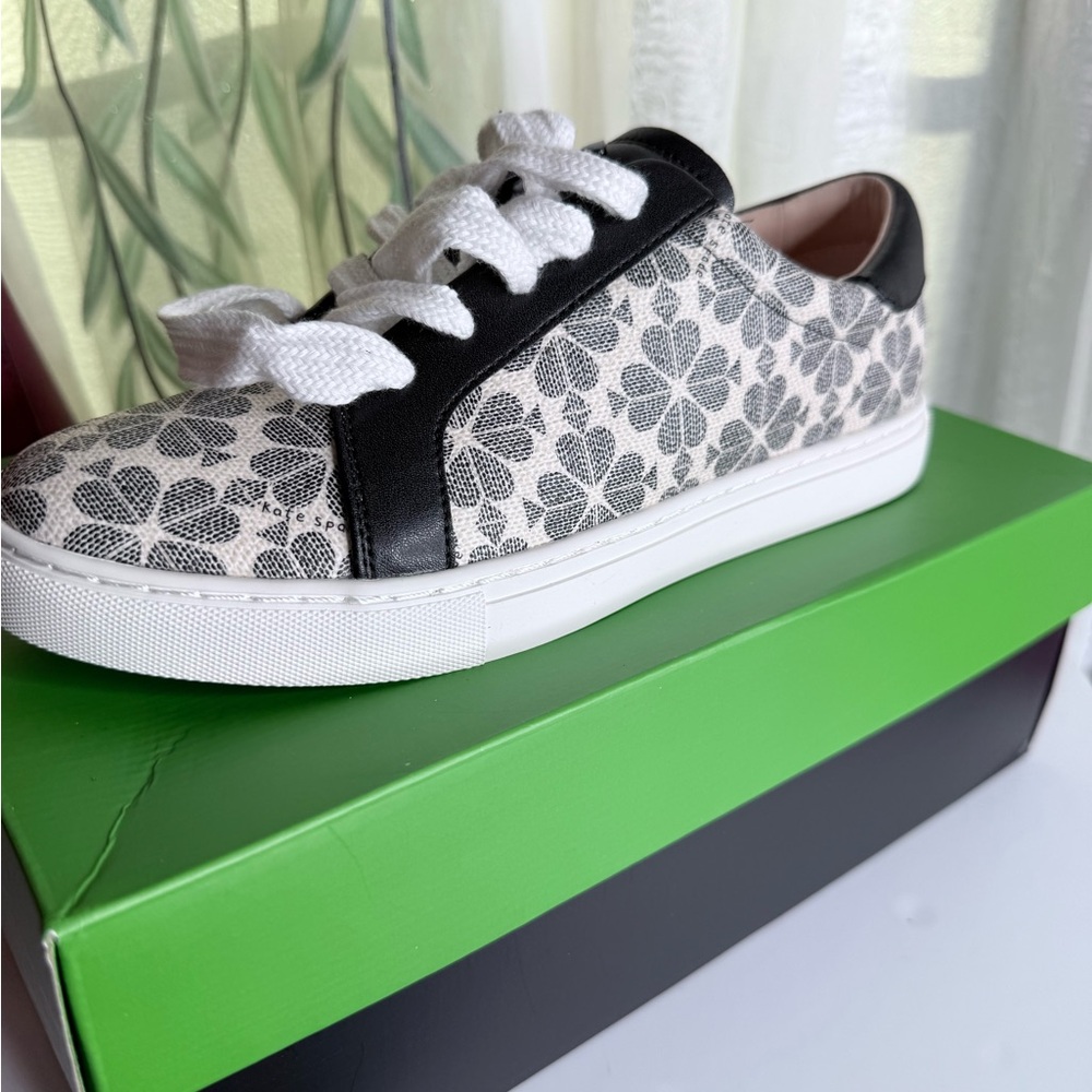 Kate Spade Black and White Floral Sneakers